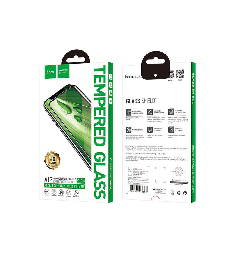 Hoco Nano Full Screen Edges Protection Tempered Glass für iPhone XS MAX/11 Pro Max(A12), Art.:000169