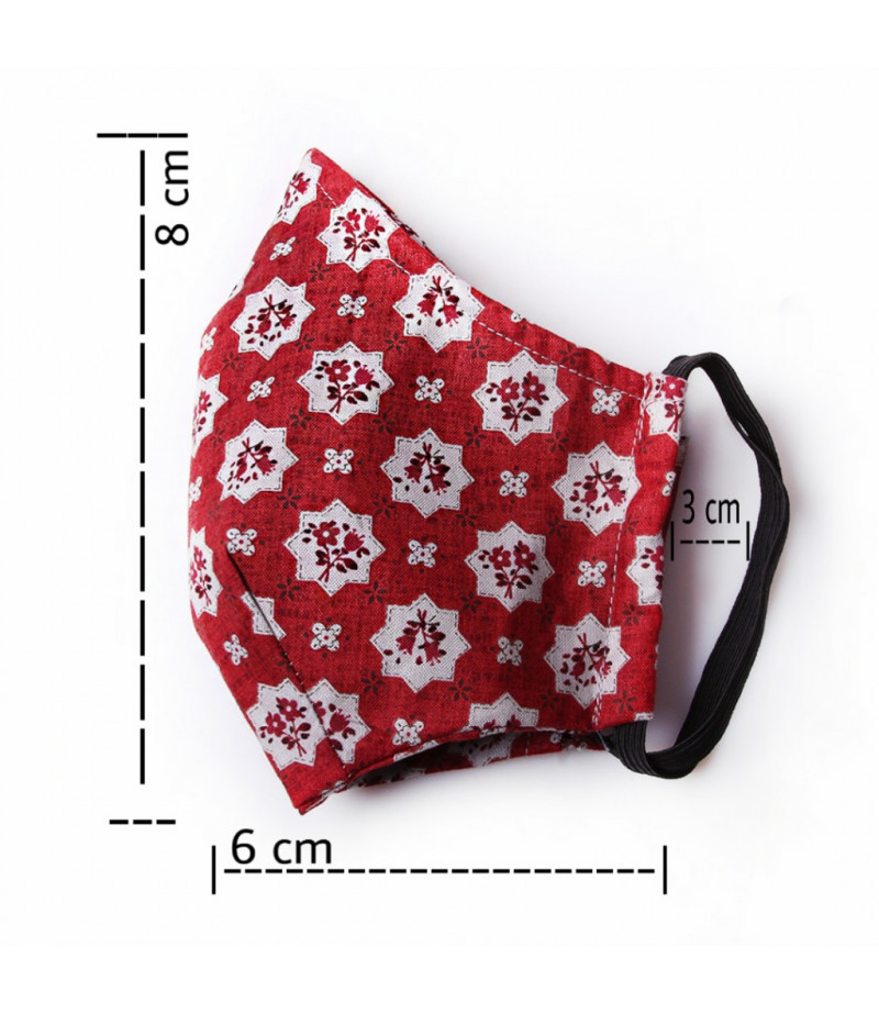 3 Layer Washable Mask with elastic earbands and extra filter pocket, Art.:000708