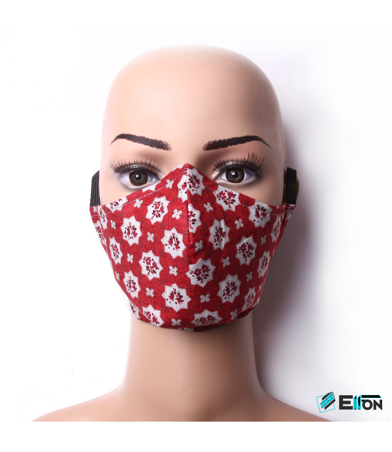 3 Layer Washable Mask with elastic earbands and extra filter pocket, Art.:000708