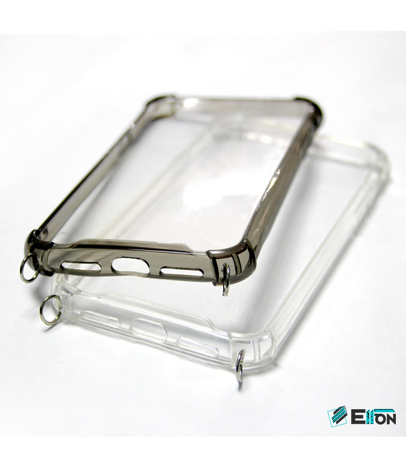 Vorpräparierte TPU+PC hart kristallklar Hülle mit Silber Ring für iPhone XS MAX, Art.:000004-1