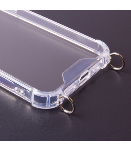 Vorpräparierte TPU+PC hart kristallklar Hülle mit Silber Ring für Huawei Mate 20, Art:000004-1