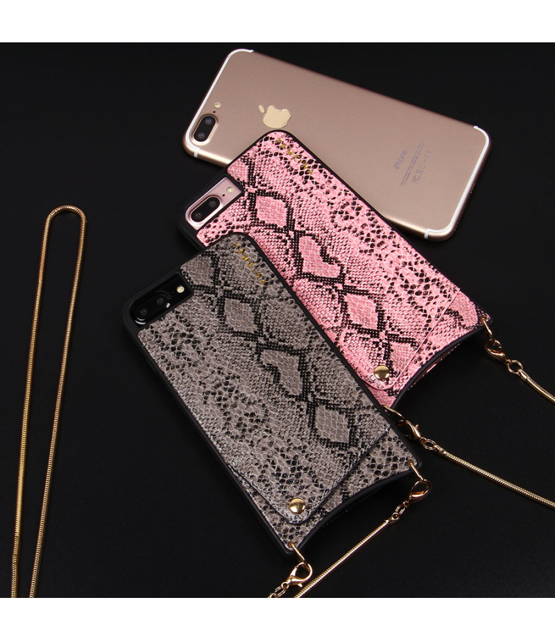 Snake Skin Cross-body Chain Case für iPhone 6 Plus/7 Plus/8 Plus, Art.:000007