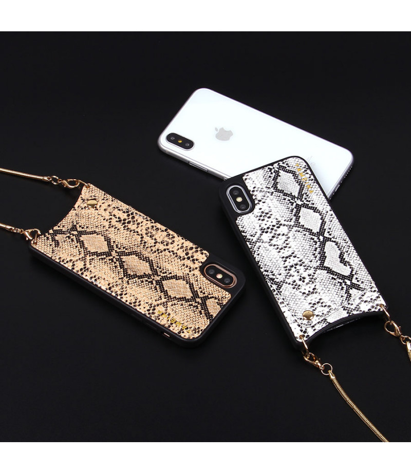 Snake Skin Cross-body Chain Case für iPhone X/XS, Art.:000007