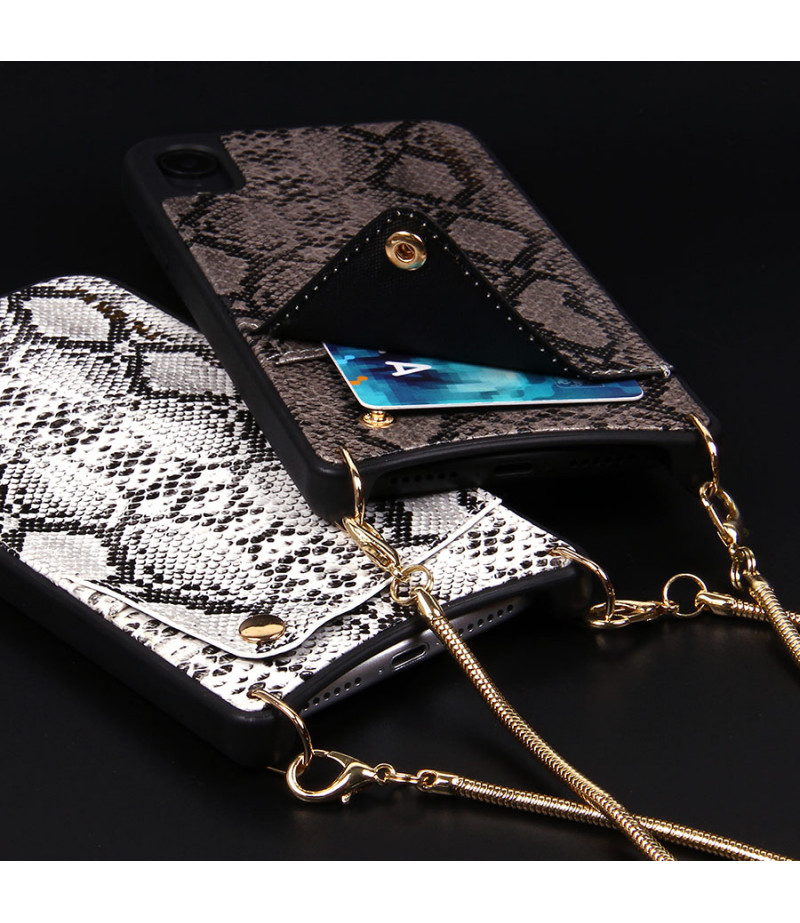 Snake Skin Cross-body Chain Case für iPhone XR (6.1), Art.:000007