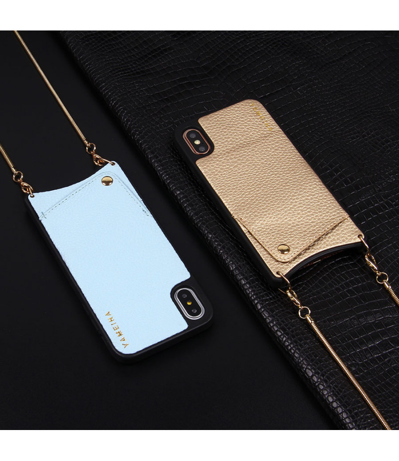 Microfiber Leather Cross-body Chain Case für iPhone X/XS, Art.:000008