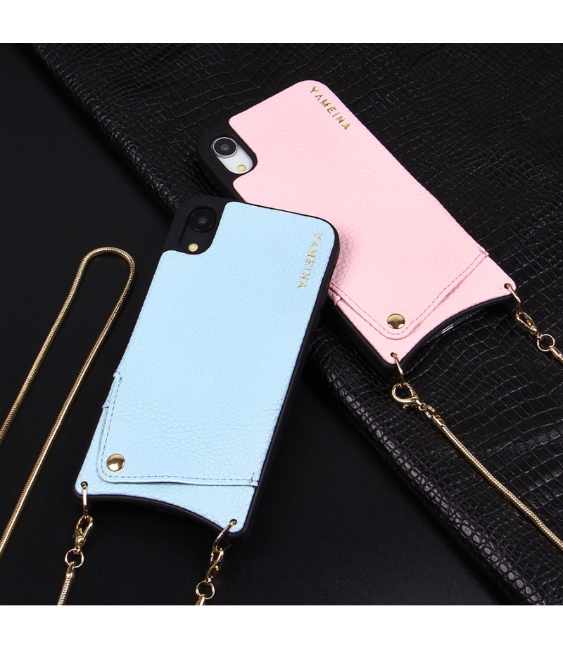 Microfiber Leather Cross-body Chain Case für iPhone XR, Art.:000008