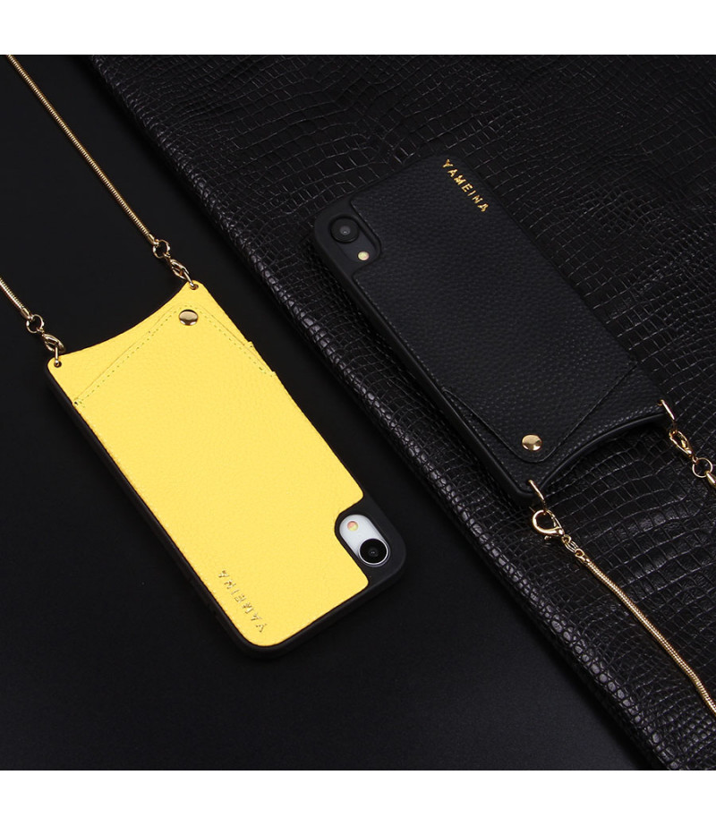 Microfiber Leather Cross-body Chain Case für iPhone XR, Art.:000008