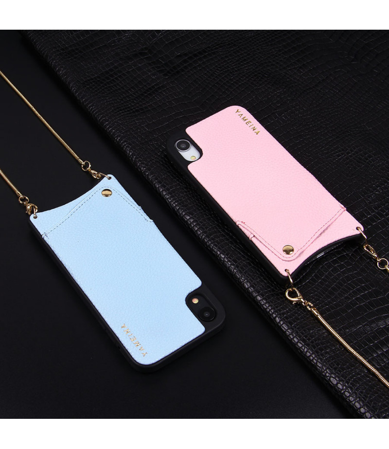 Microfiber Leather Cross-body Chain Case für iPhone XR, Art.:000008