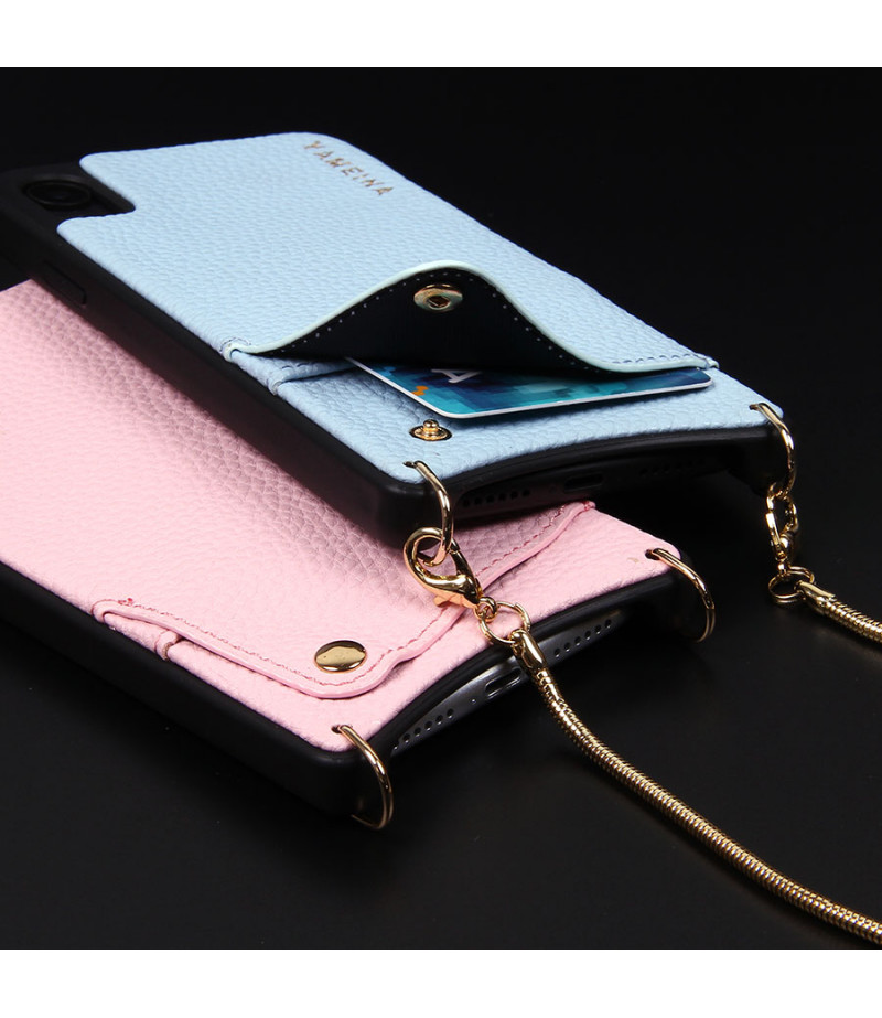 Microfiber Leather Cross-body Chain Case für iPhone XR, Art.:000008