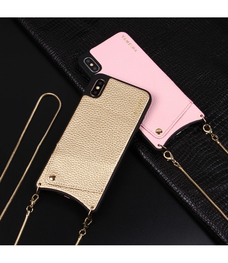 Microfiber Leather Cross-body Chain Case für iPhone XS Max (6.5), Art.:000008
