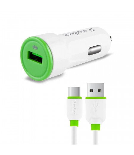 Soultech USB-A für iPhone Autoladegerät mit Kabel 2 USB-Ports 1m SC345B