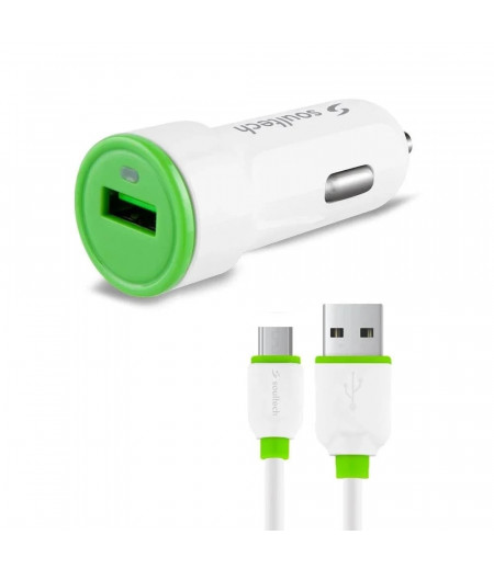 Soultech USB-A für Micro Autoladegerät mit Kabel 2 USB-Ports 1m SC344B