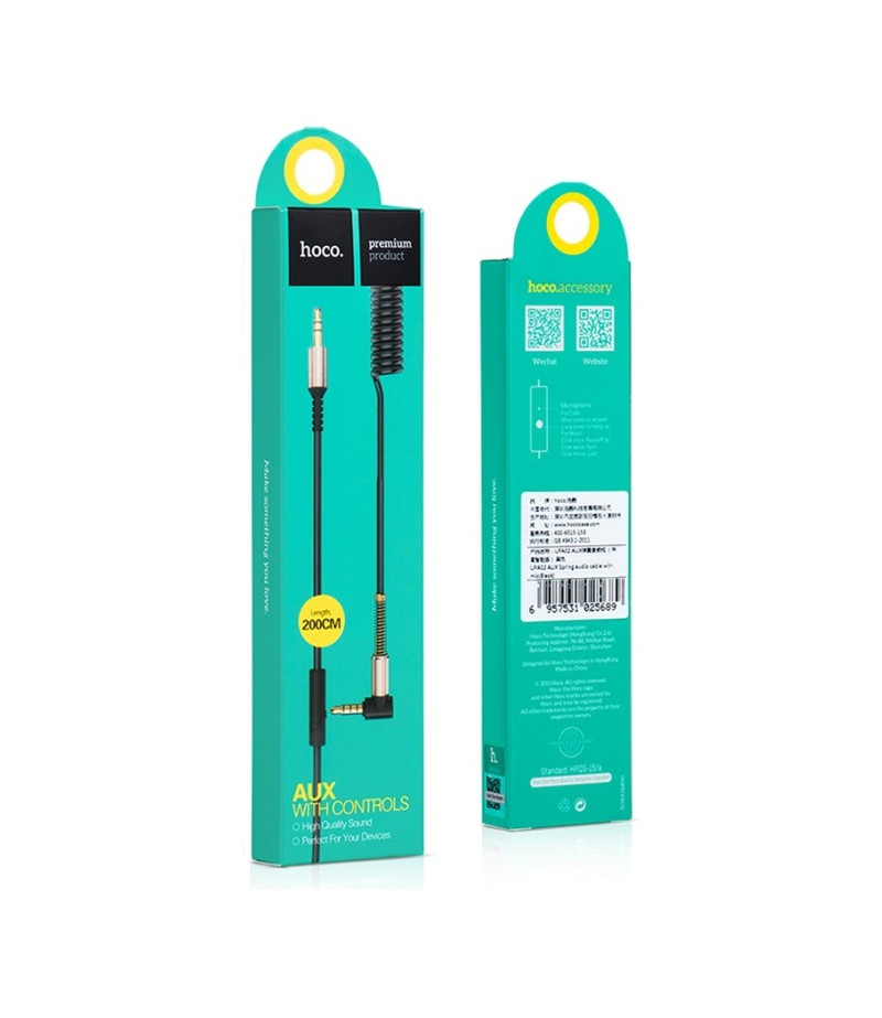 Hoco UPA02 AUX Spring Audio cable (with Mic) (2m), Art.:000790