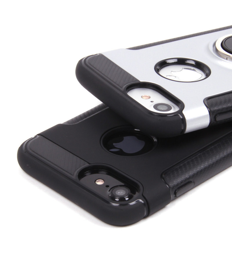 Carbon Design Case mit Magnet und Stand für iPhone 7/8, Art.:000049