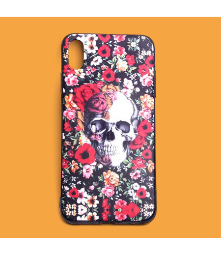 Matt Skull in Flowers Print Case für iPhone XS Max (6.5), Art.:000448