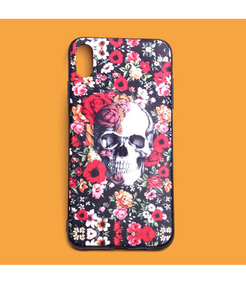 Matt Skull in Flowers Print Case für iPhone XR (6.1), Art.:000448