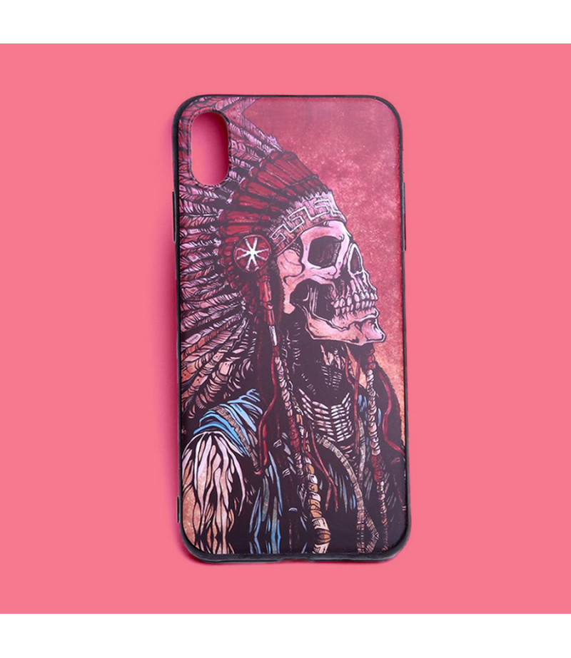 Matt Indian Skull Print Case für iPhone XR (6.1), Art.:000449