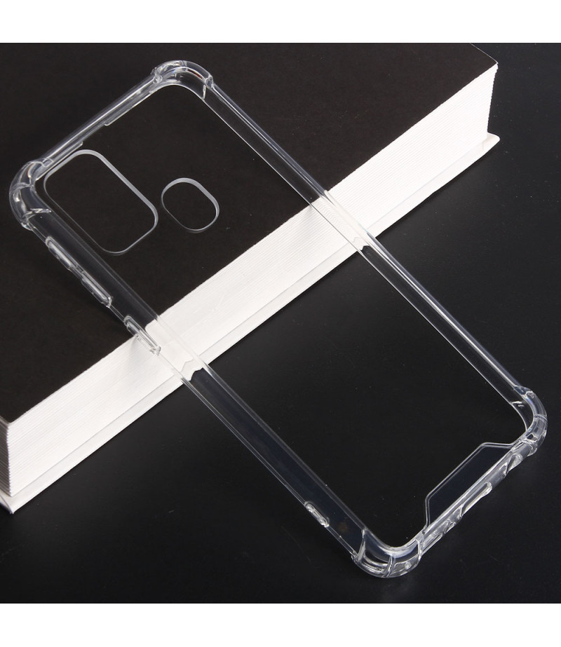 Vorpräparierte Hülle mit LöchernTPU+PC hart kristallklar für Samsung Galaxy A21S, Art.:000004