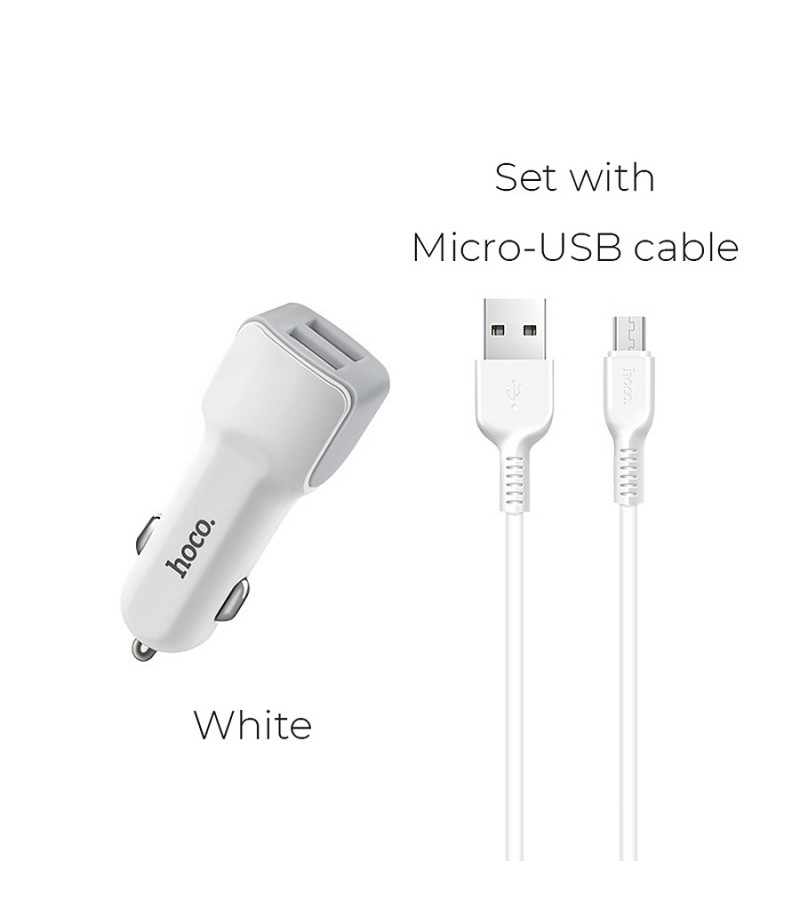 Hoco Z23 Dual-Port Auto Ladegerät mit Micro Kabel, Art.:000418