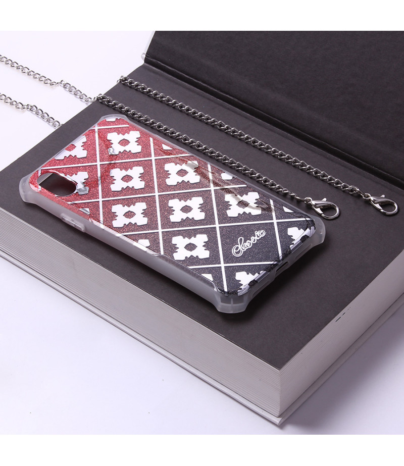 Crossbody-Handykette SILBER Elektroplattiertes Flash-Pulver imd für iPhone XR Art.:000688