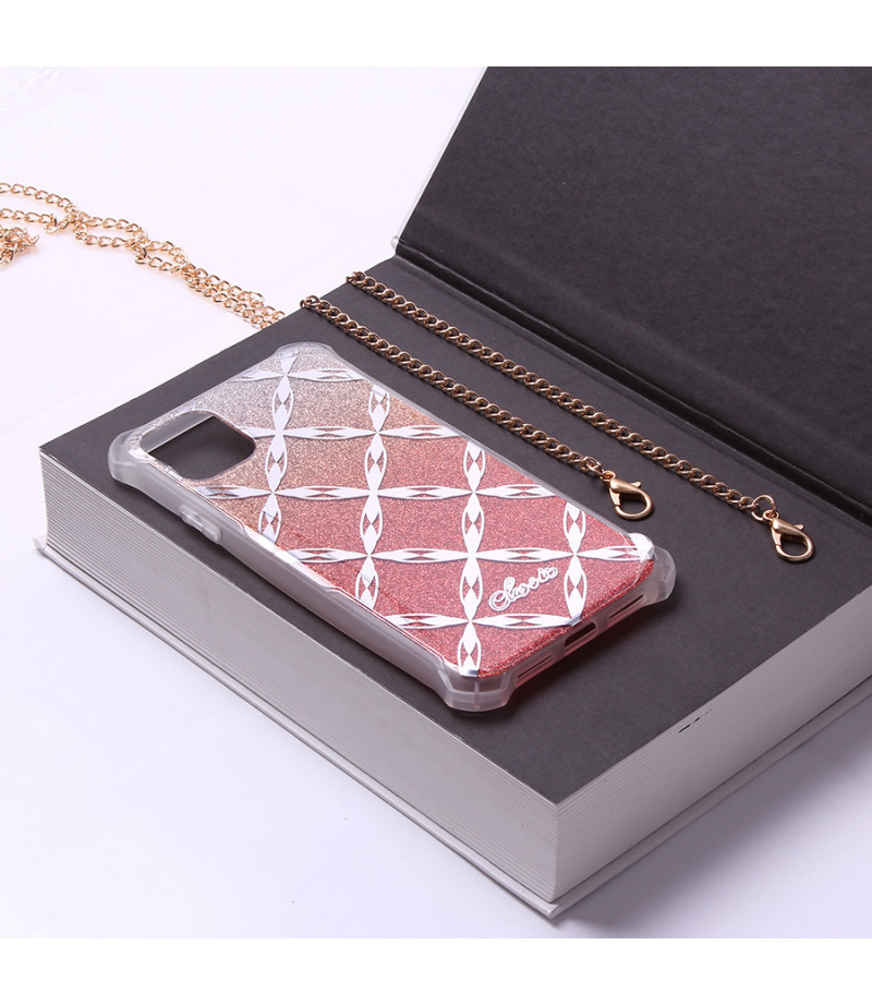 Crossbody-Handykette Gold Elektroplattiertes Flash-Pulver imd für iPhone 11 Pro Art.:000691