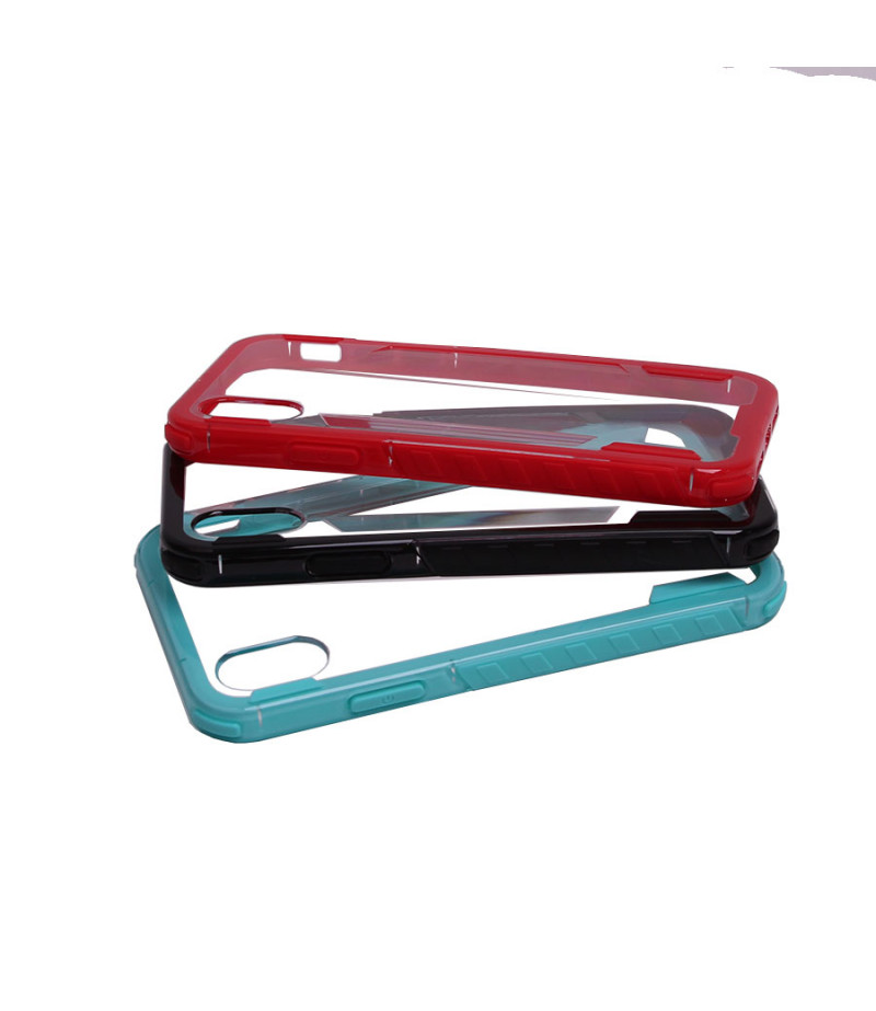 Hülle mit TPU Rahmen und transparentem PC Backcover für iPhone X/XS, Art.:000026