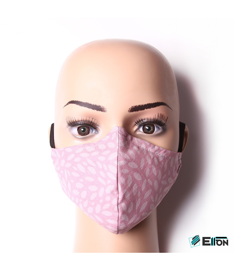 3 Layer Washable Mask with elastic earbands and extra filter pocket, Art.:000712-2