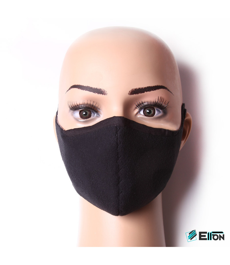 2 Layer Washable Mask with attached earbands and extra filter pocket, Art.:000716