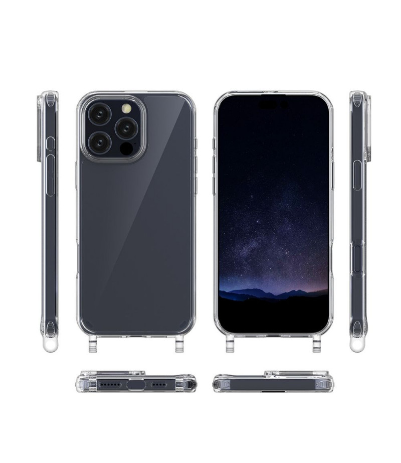 Elfon Transparente Hülle mit Ösen für iPhone 16, Art.: 000802