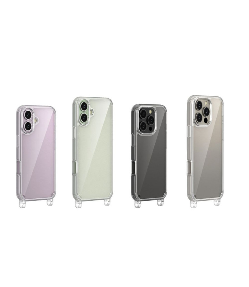 Elfon Transparente Hülle mit Ösen für iPhone 16, Art.: 000802