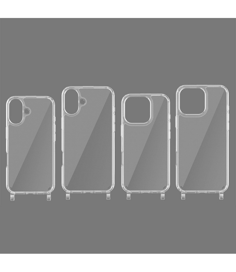 Elfon Transparente Hülle mit Ösen für iPhone 16, Art.: 000802