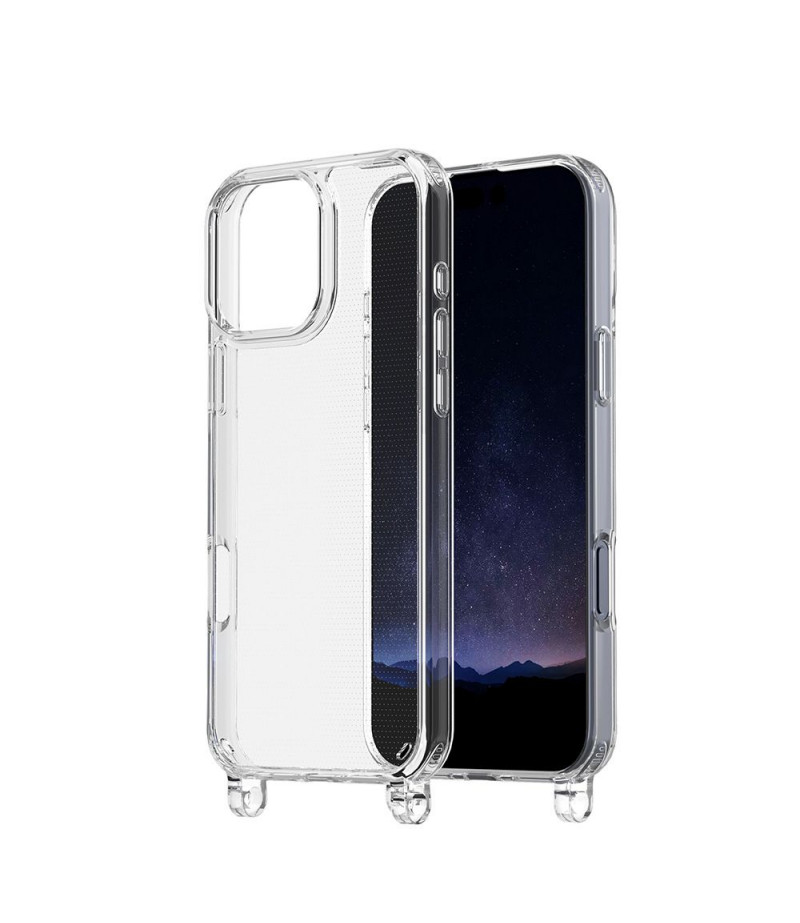Elfon Transparente Hülle mit Ösen für iPhone 16 Pro Max, Art.: 000802