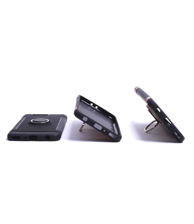 Carbon Design Case mit Magnet und Stand für Huawei P10 Plus, Art.:000049