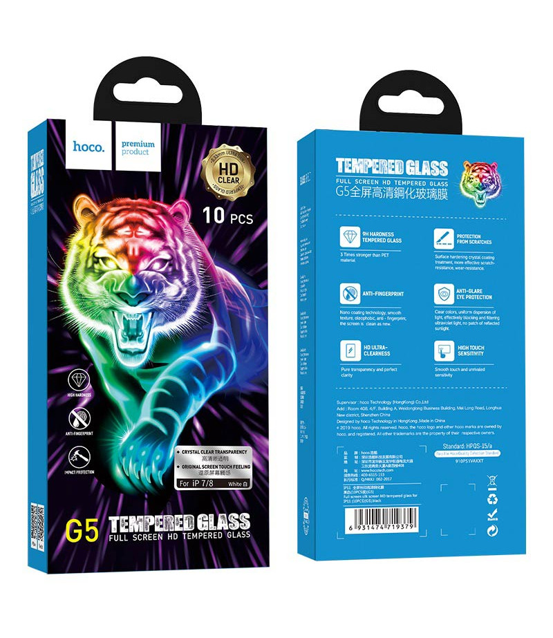 Hoco Full screen silk screen HD tempered glass set für 7/8 (G5), Art.:000705