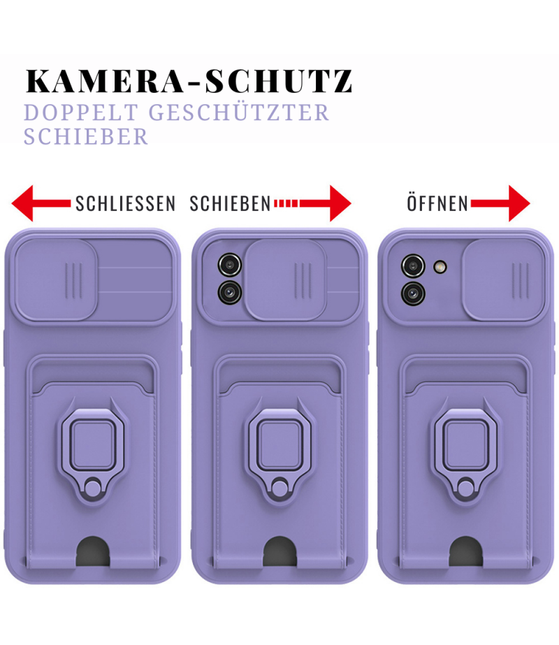 Armor Kartenhalter Kameraschutz Hülle mit Ring für iPhone 13 Pro Max, Art.:000501