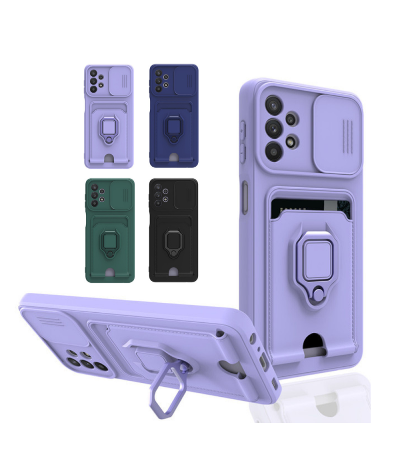 Armor Kartenhalter Kameraschutz Hülle mit Ring für iPhone 14, Art.:000501