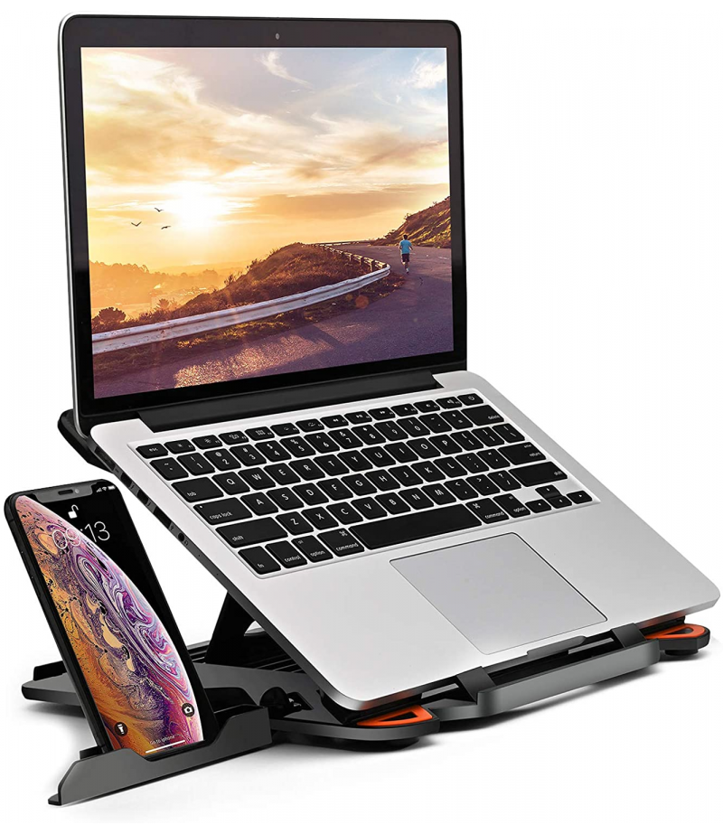 Laptop Stand and Phone Holder Hard Aluminium (E5) 2 in 1, Art.:000832