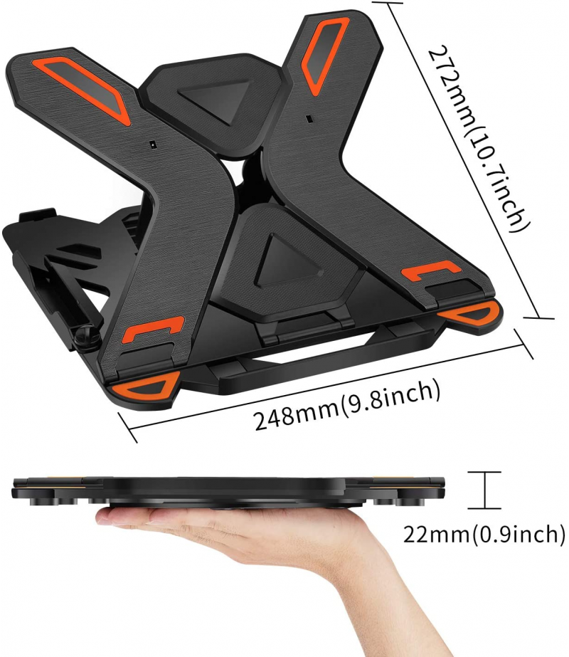 Laptop Stand and Phone Holder Hard Aluminium (E5) 2 in 1, Art.:000832