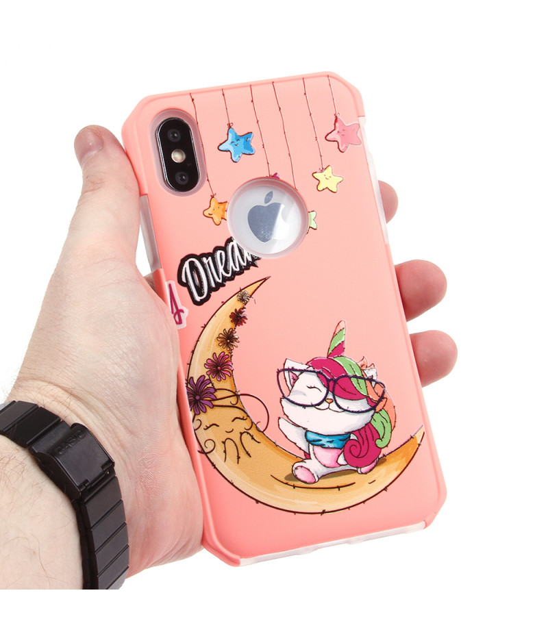 2in1  tpu +PC oily +printing picture für iPhone X/XS Art.:000695