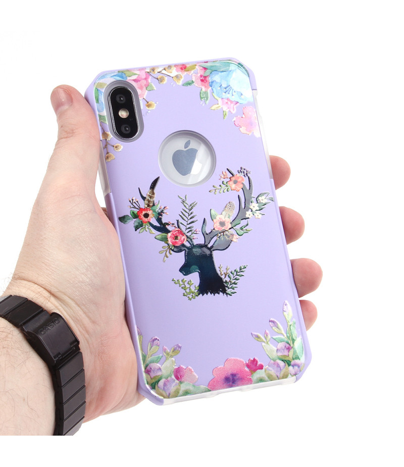 2in1  tpu +PC oily +printing picture für iPhone X/XS Art.:000697