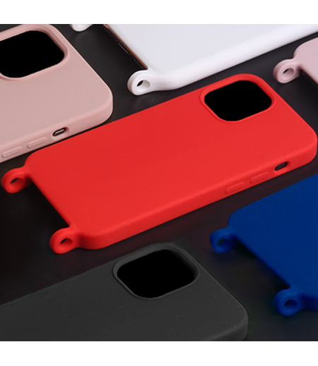 Handyhülle soft touch silicone case mit ösen für kette für iPhone 13 Mini, Art.:000350