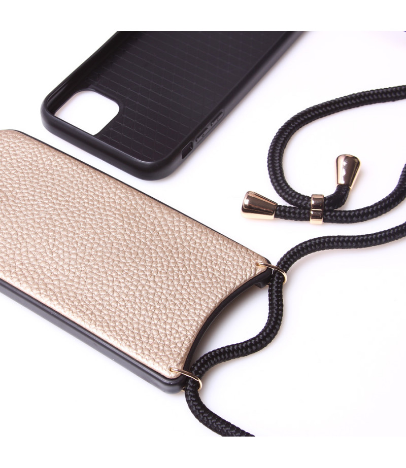 Microfiber Leather Cross-body Case mit Band für iPhone 11 Pro, Art.:000008
