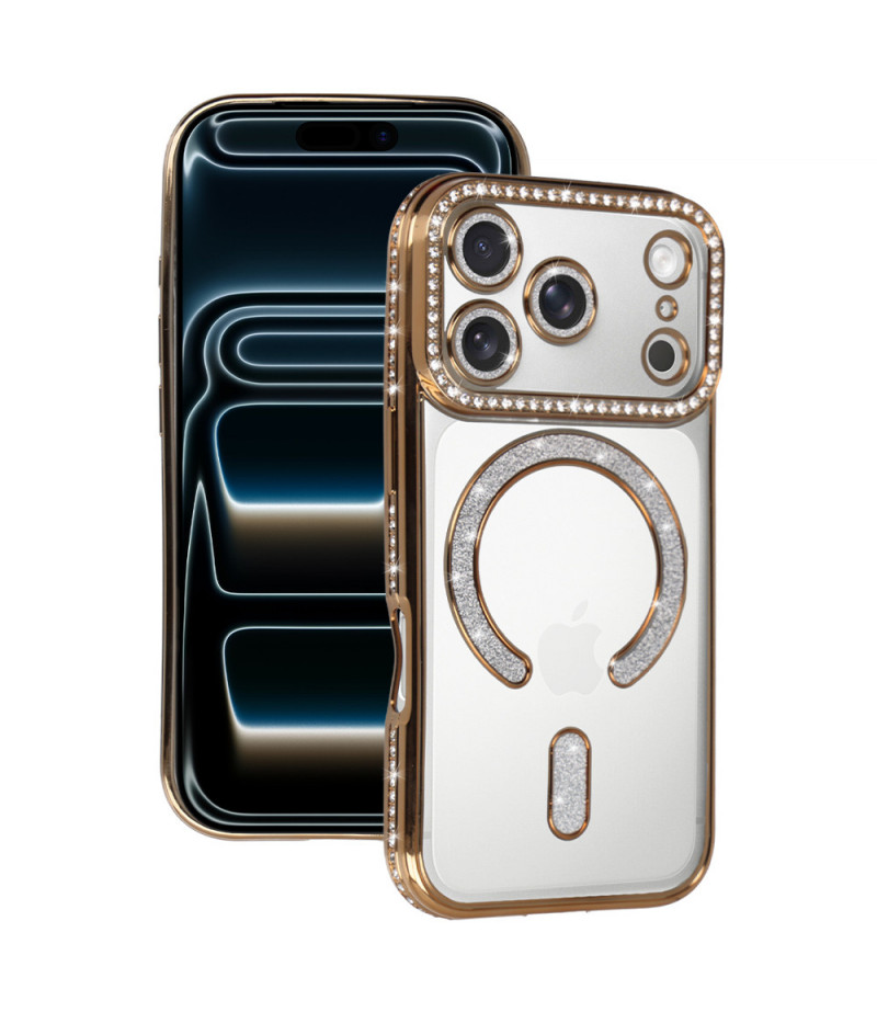 Magsafe Case Bling für Iphone 17 Pro Max (gold)