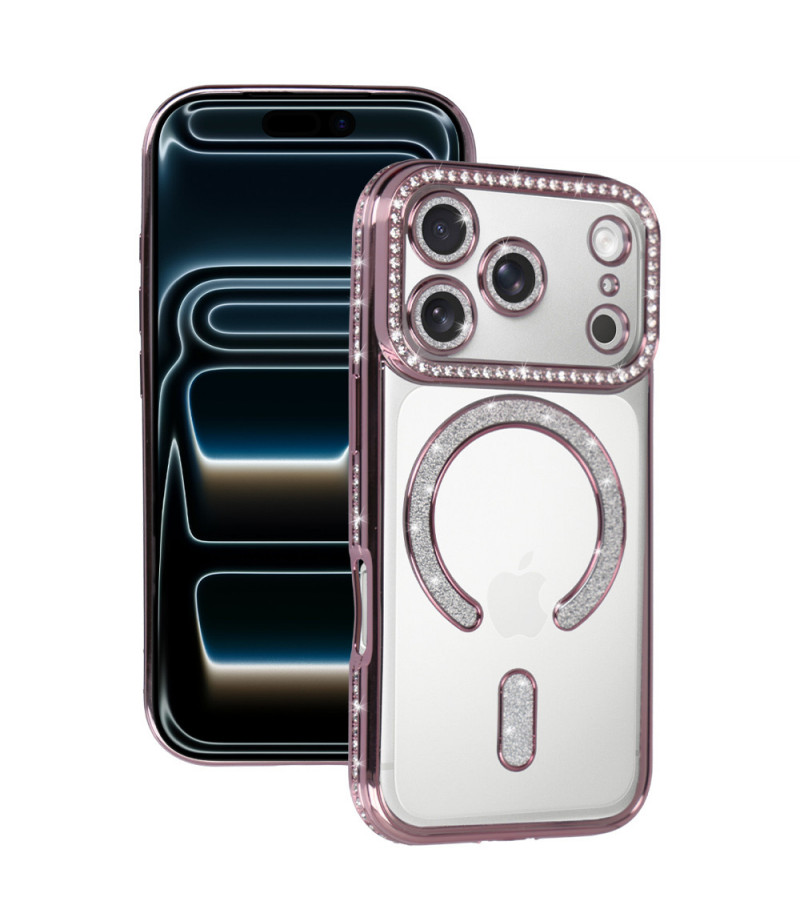 Magsafe Case Bling für Iphone 17 Pro Max (rosa)
