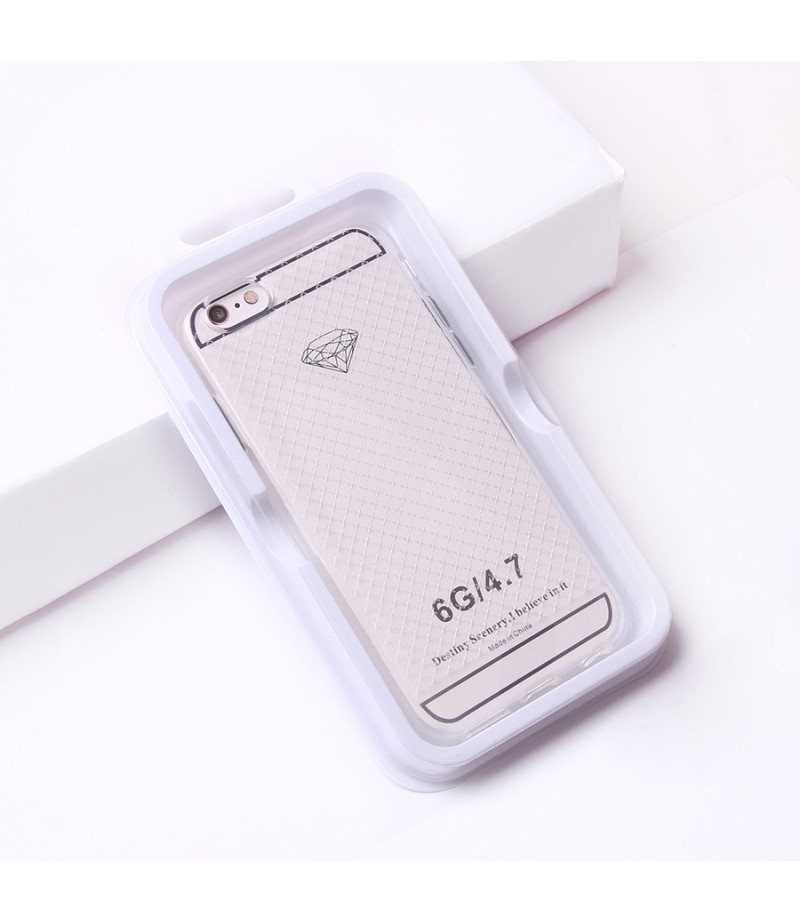 Transparentes Silikon case mit 2mm Farbknöpfen für iPhone 6/6S, Art.:000694