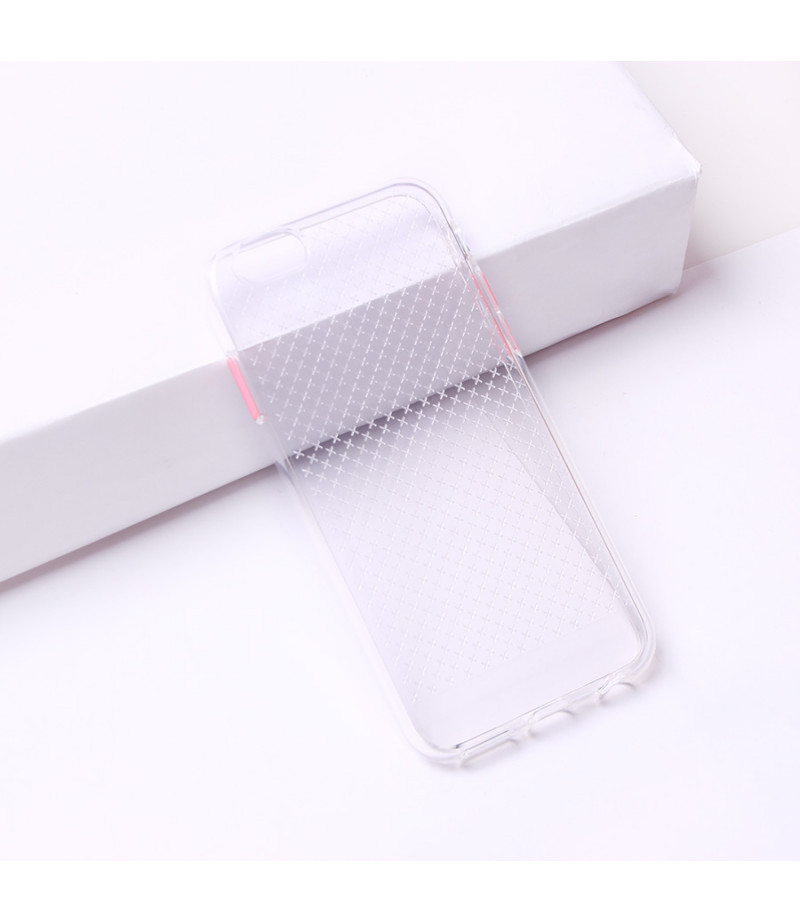 Transparentes Silikon case mit 2mm Farbknöpfen für iPhone 6/6S, Art.:000694