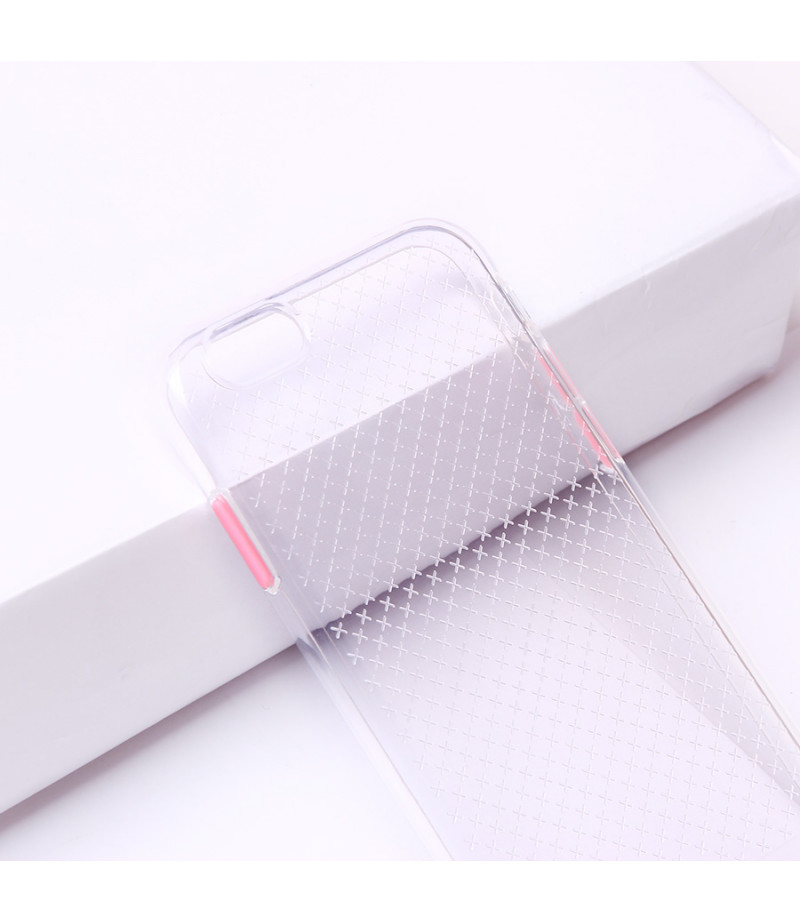 Transparentes Silikon case mit 2mm Farbknöpfen für iPhone 6/6S, Art.:000694