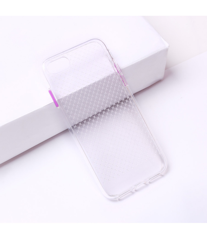 Transparentes Silikon case mit 2mm Farbknöpfen für iPhone 7/8, Art.:000694
