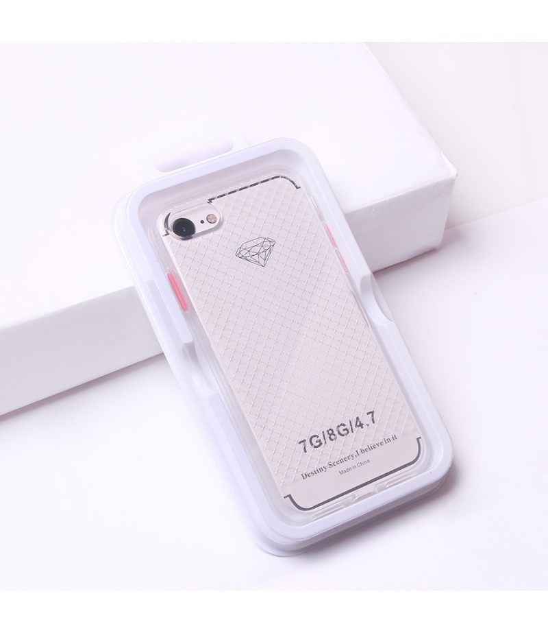 Transparentes Silikon case mit 2mm Farbknöpfen für iPhone 7/8, Art.:000694