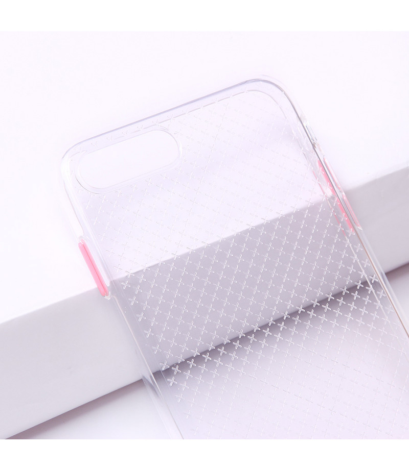 Transparentes Silikon case mit 2mm Farbknöpfen für iPhone 7/8 Plus, Art.:000694